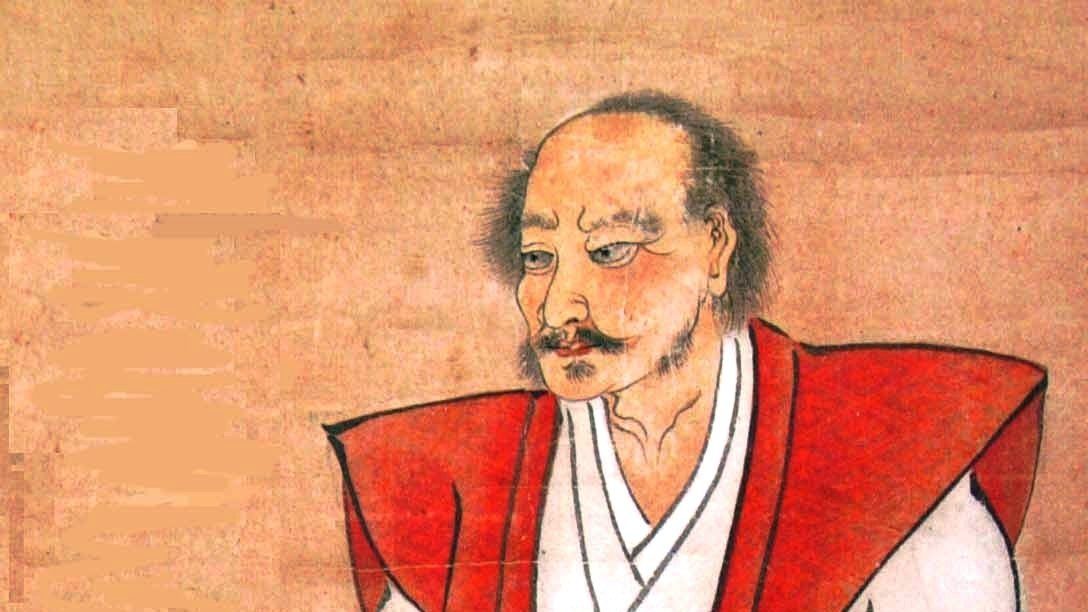 17th-century ink self-portrait of Miyamoto Musashi holding a sword, attributed to Musashi himself and held by Japan's Shimada Museum of Art