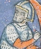 Medieval manuscript portrait of Nur al-Din Zangi, ruler of Aleppo and later Damascus