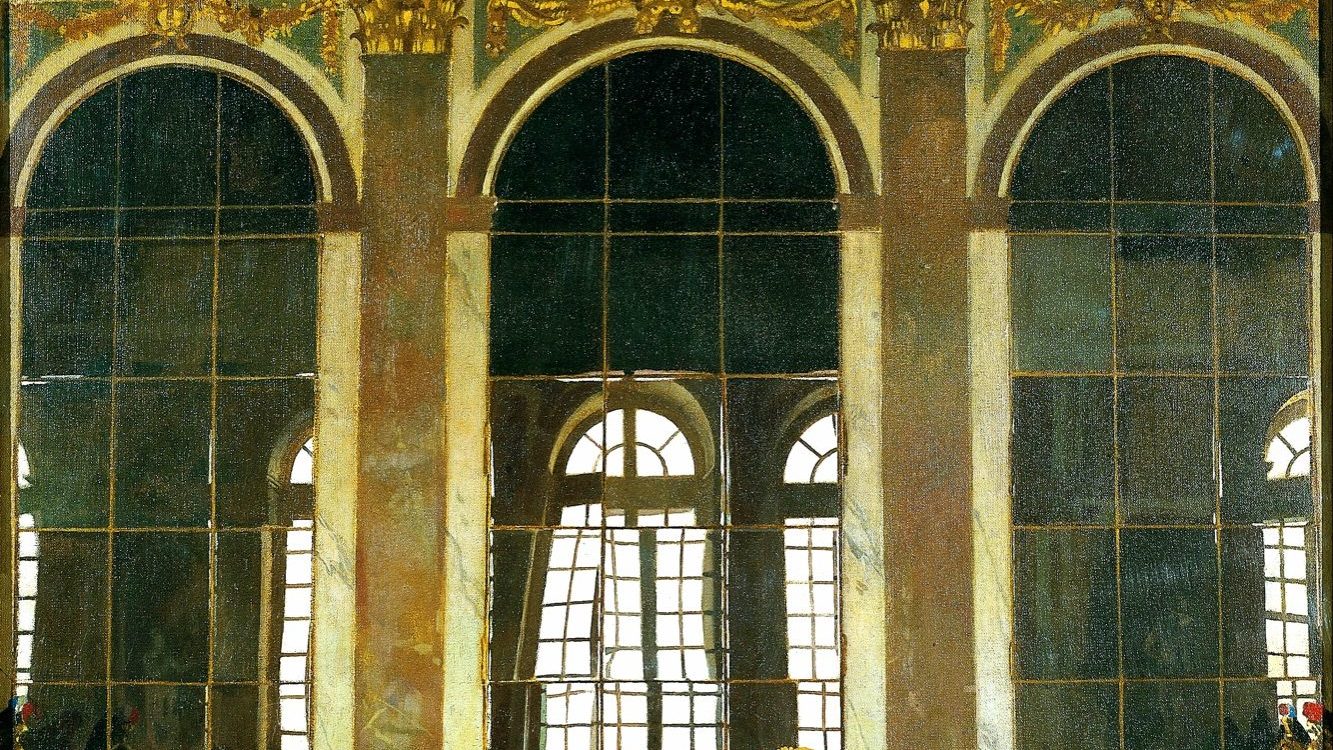 The Signing of Peace in the Hall of Mirrors, Versailles, 28 June 1919, a 1919 oil painting by William Orpen showing the treaty signing that formally ended World War I between the Allies and Germany